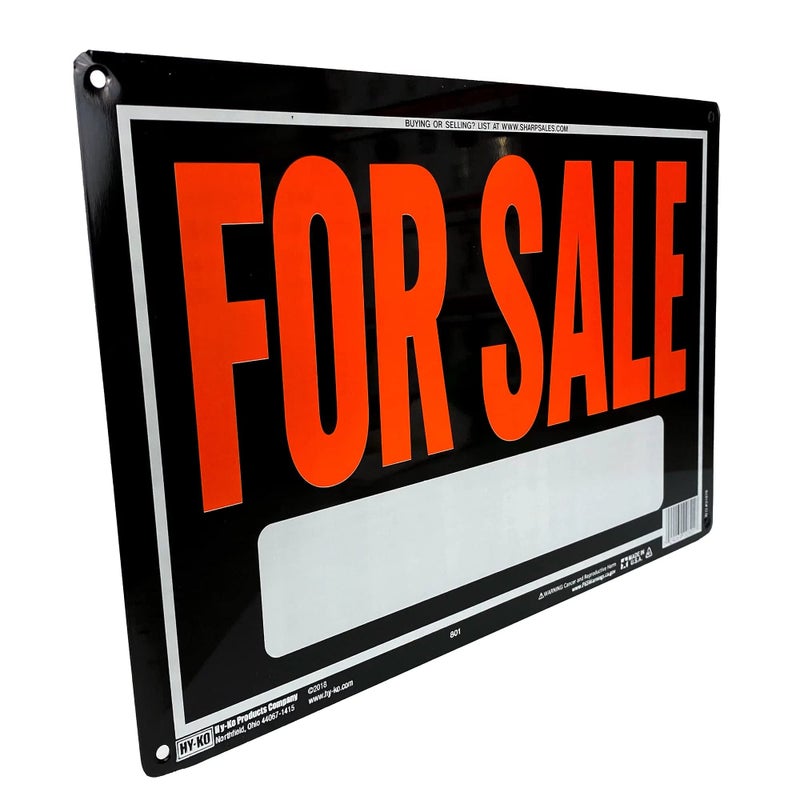 Hy-Ko Products 801 For Sale Aluminum Sign 9.25"" x 14"" Orange/Black  1 Piece - Image 3