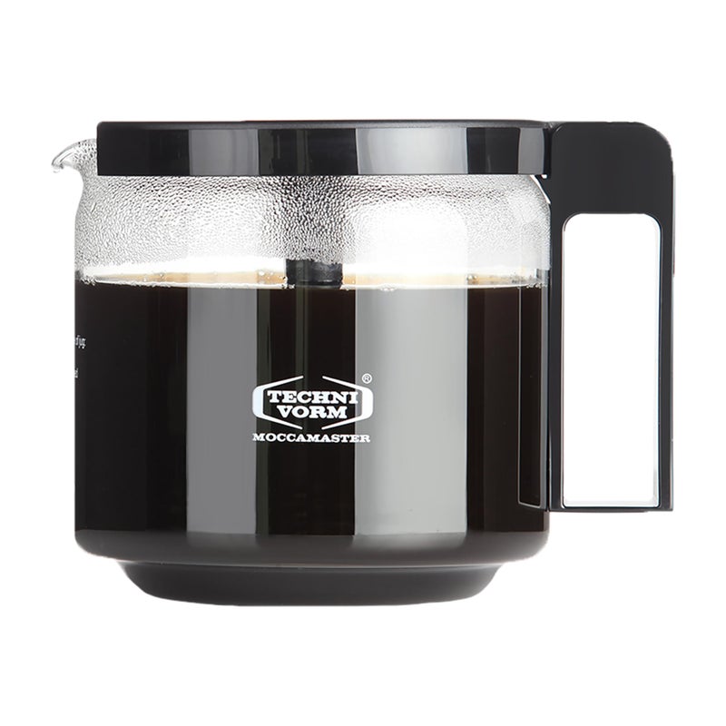 Moccamaster Technivorm 89830 1.25L Glass Carafe, for KBG Brewers, Clear/Black - Image 1