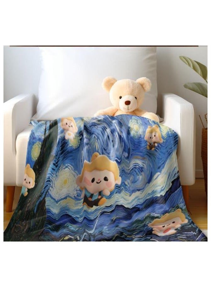 عام بطانية رقيقة من الفانيلا الكرتونية للأطفال أو الطلاب (دافئة ومريحة ومناسبة للنوم والألعاب) 100 سم * 150 سم - 850 - Image 1