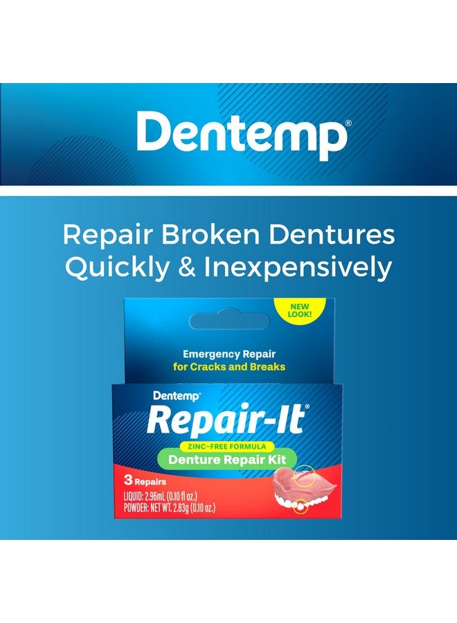 Dentemp Repair Kit - Repair-It Advanced Formula Denture Repair Kit (Pack of 3) - Denture Repair Kit Repairs Broken Dentures - Denture Repair to Mend Cracks & Replace Loose Teeth - Image 3
