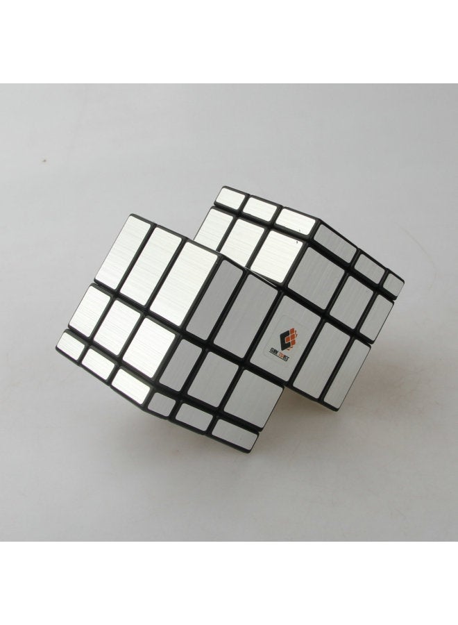 Ladder Color Two-piece Three-Mirror Cube Mirror 2-piece Cube Mirror Siamese Cube Black-Color:Two-in-a-row Three-mirror Rubik's Cube (black Background, Gold And Silver)  - Image 2
