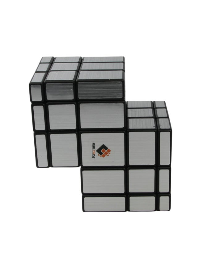 Ladder Color Two-piece Three-Mirror Cube Mirror 2-piece Cube Mirror Siamese Cube Black-Color:Two-in-a-row Three-mirror Rubik's Cube (black Background, Gold And Silver)  - Image 5
