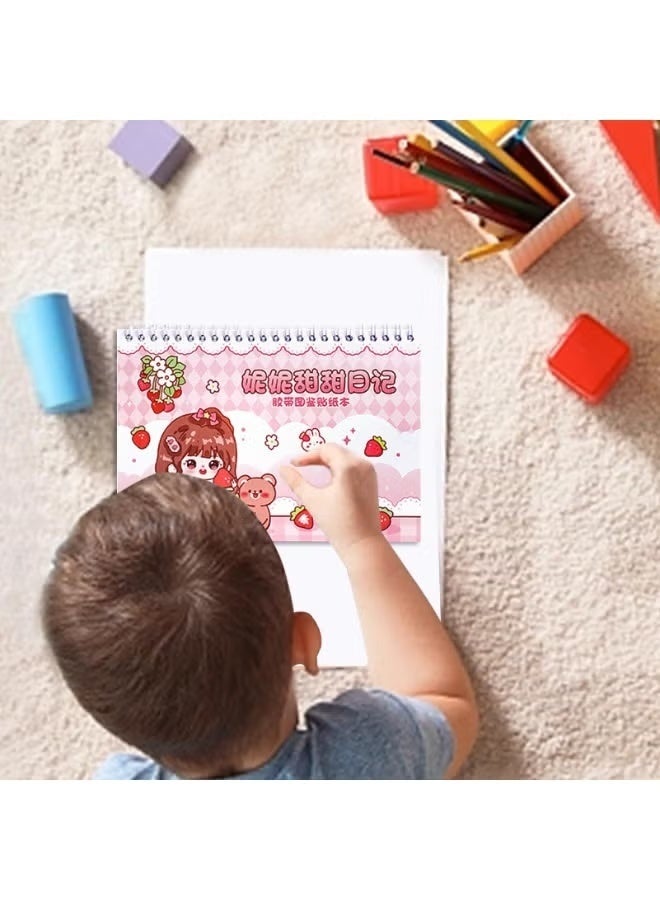 Adorable Cartoon Character Sticker Book Featuring 1,000 Mini Self-Adhesive Decorative Stickers - Perfect for DIY Scrapbooking, Journaling, and Crafting; Includes Irregular Shapes with Shimmery Finish and Portable Design for Easy Use in Notebooks, Diaries, and Office Supplies - Image 4
