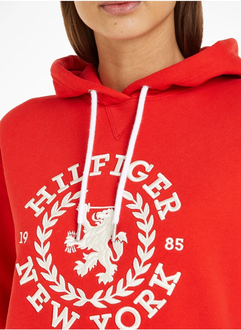 TOMMY HILFIGER Embroidered Logo Drawstring Hoodie
