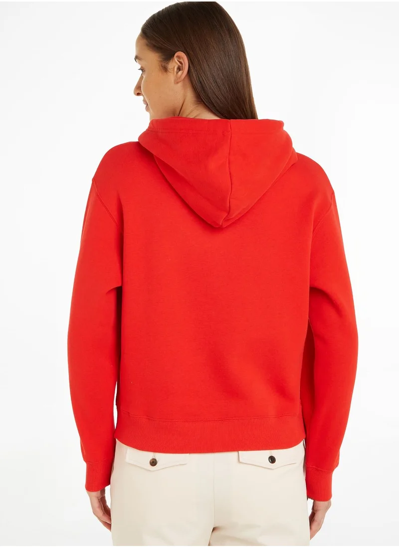 TOMMY HILFIGER Embroidered Logo Drawstring Hoodie