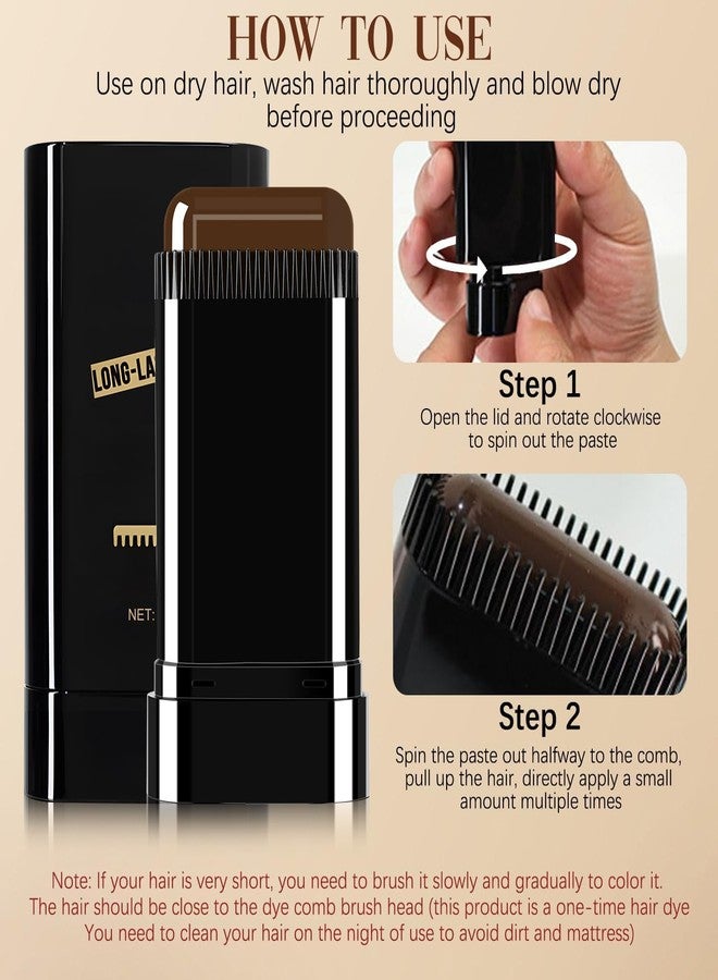 MEVITHS Instant Hair Color Stick with Built-In Comb – 2-in-1 Gray Hair Touch-Up Dye Waterproof & Sweat-Proof Root Touch-Up Tool (Black) - Image 4
