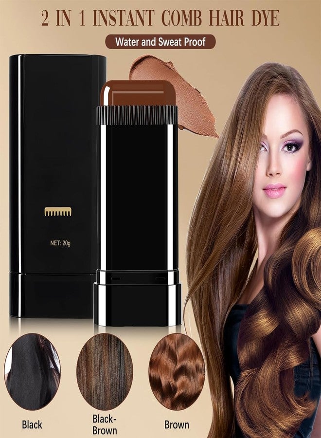 MEVITHS Instant Hair Color Stick with Built-In Comb – 2-in-1 Gray Hair Touch-Up Dye Waterproof & Sweat-Proof Root Touch-Up Tool (Black) - Image 2