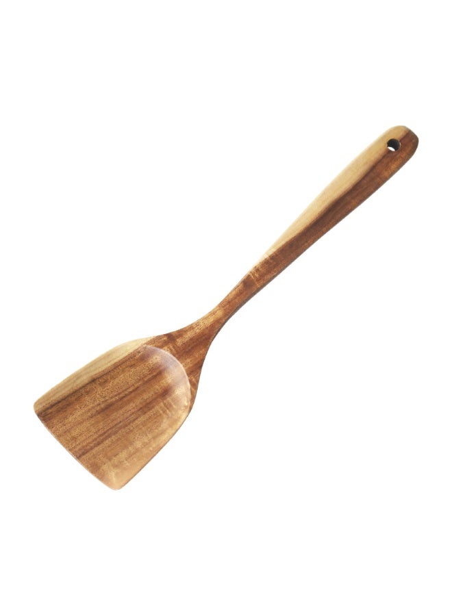 Wooden Spatula, 13 Inch Natural Teak Long Handle Turner, Handmade for Non-stick Cookware - Image 1