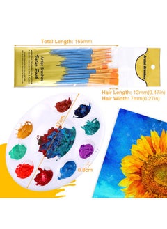 Yahenda 198 Pcs Paint Brush Palette Set, 180 Pcs Brushes And 18 Pcs Round Paint Tray Palettes Paint Pallets For Adults Art Paintbrush Sets For Kids Nylon Hair Paint Brushes Acrylic Oil Watercolor Painting  - Image 4