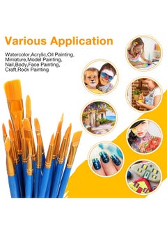 Yahenda 198 Pcs Paint Brush Palette Set, 180 Pcs Brushes And 18 Pcs Round Paint Tray Palettes Paint Pallets For Adults Art Paintbrush Sets For Kids Nylon Hair Paint Brushes Acrylic Oil Watercolor Painting  - Image 5