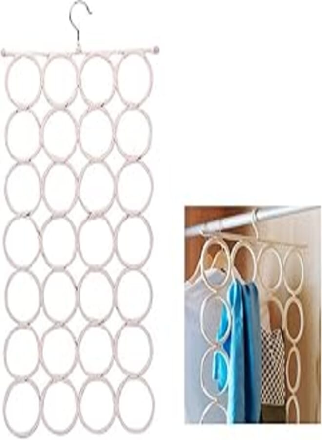 28 Loop Scarf Hanger Holder Closet Door Organizer Tie Belt Rack, One Size