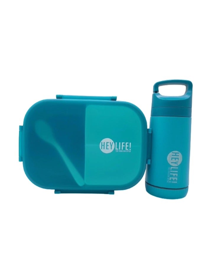 Blue Lunch Box Set With Notebook Water Bottle For School Going Kids 