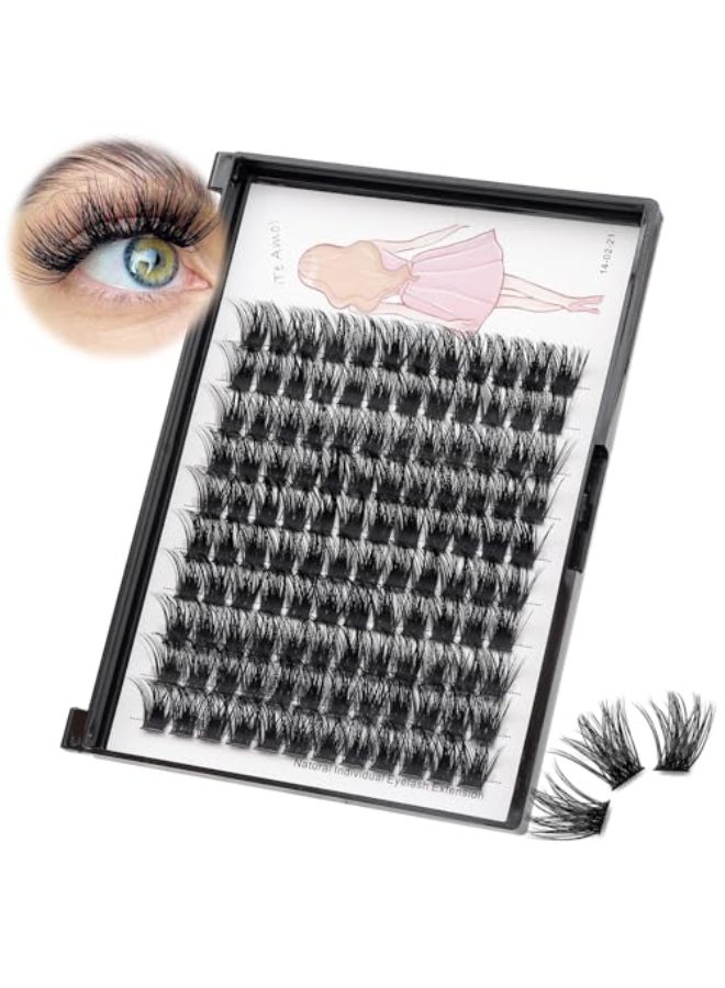 Bodermincer 120 Clustersbox Wide Cluster 3D Effect Glue Bonded Cluster Eyelashes Individual Eyelash Extension Eyelashes Bunches False Eyelashes Home Eyelash Extension 20MM - Image 4