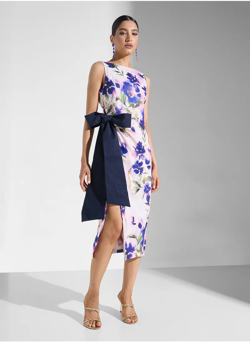Hope & Ivy Sleeveless Thigh Split Pencil Dress