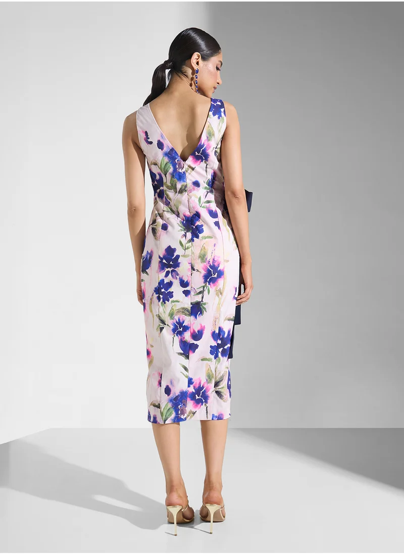 Hope & Ivy Sleeveless Thigh Split Pencil Dress