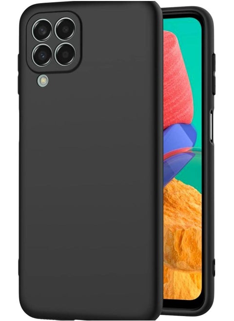 Rubberised Matte Soft Silicone TPU with Camera Protection Flexible Back Case Cover for Samsung Galaxy M33 5G (Black)