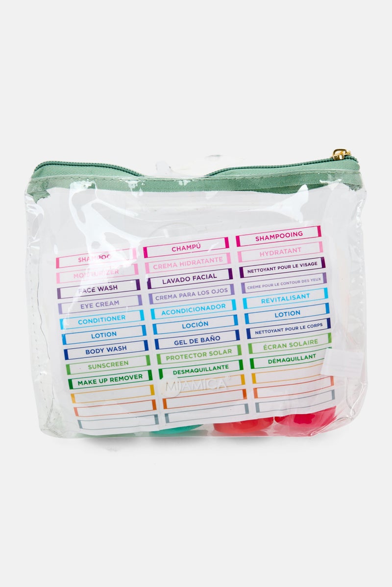 Miamica 4 Piece Silicone Travel Bottle Set, White Combo - Image 2