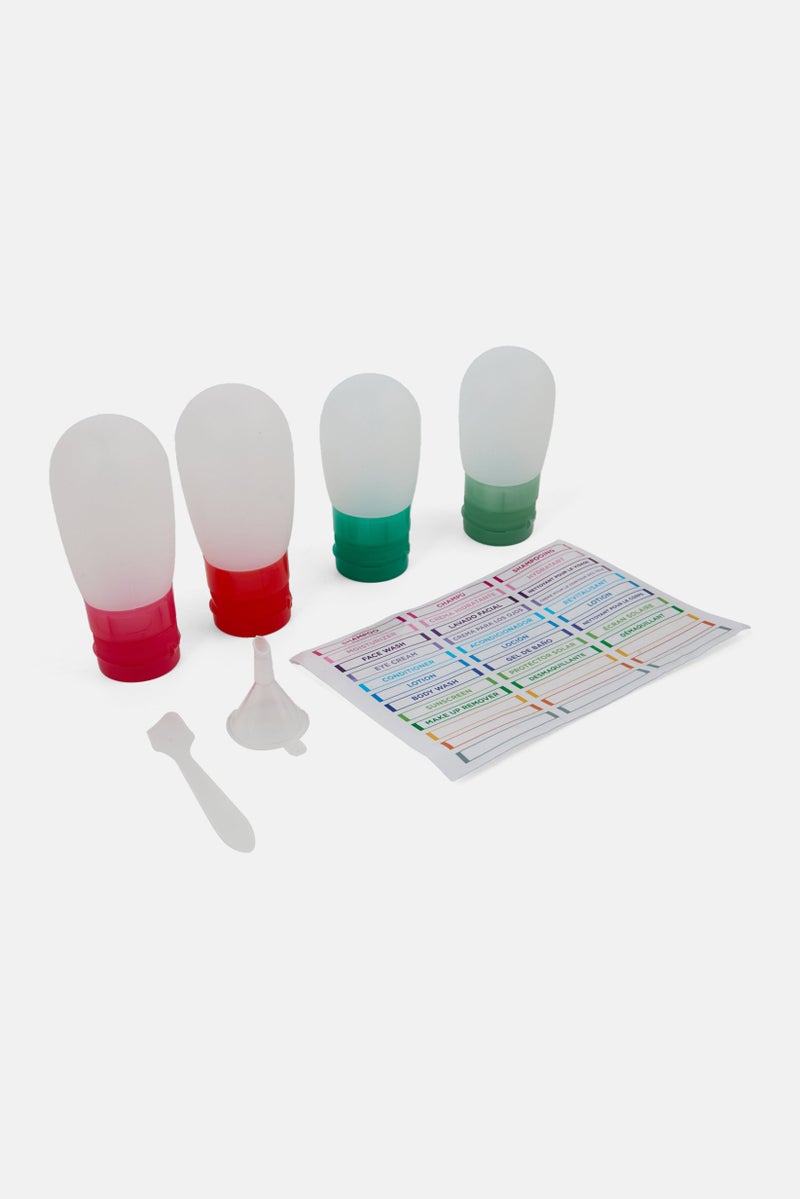 Miamica 4 Piece Silicone Travel Bottle Set, White Combo - Image 4