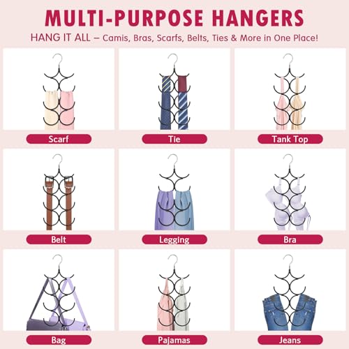 DOIOWN Tank Top Hanger,2 Pack Space Saving Hangers Bra Camisole Hanger,Small Closet Organizers and Storage for Dorm & Apartment Holds Camisoles,Bras,Scarfs,Ties,Belts - Image 4