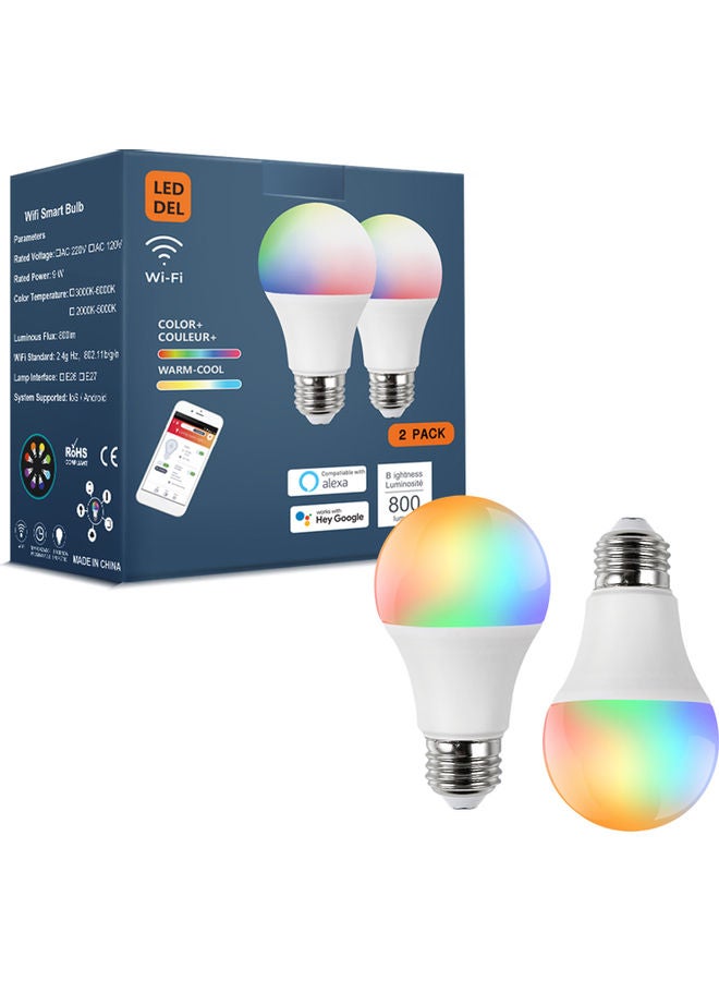 Loquat 2 Pieces Wifi LED Bulb white 12.2*10.8*6.2cm - Image 2