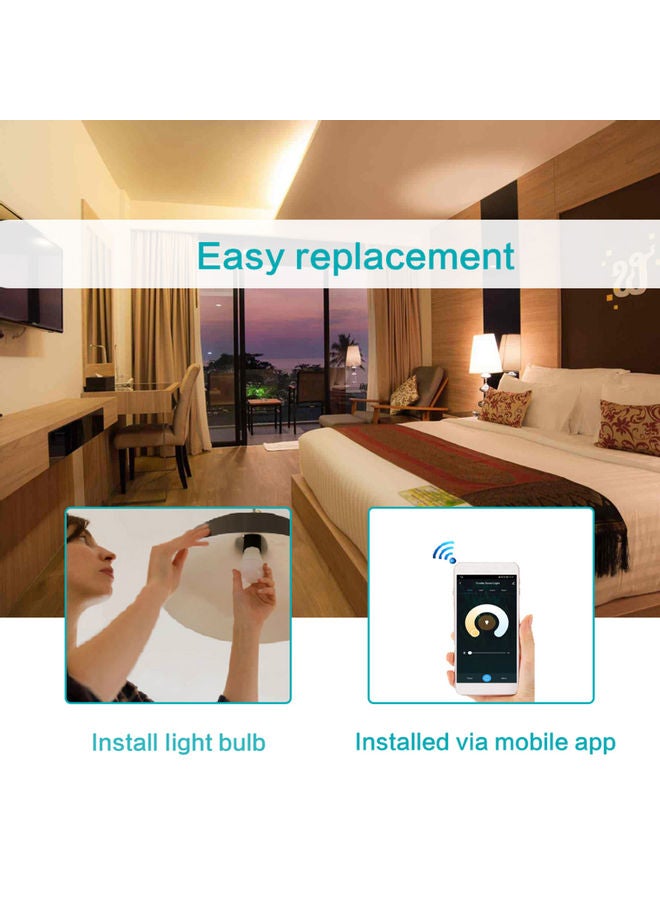 Loquat 2 Pieces Wifi LED Bulb white 12.2*10.8*6.2cm - Image 4