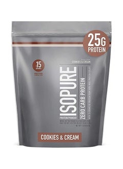 Isopure Zero Carb Whey Protein Isolate Powder with Vitamin C & Zinc for Immune Support, 25g Protein, & Keto Friendly -  Cookies & Cream, 1 Lb , 15 Servings (454 G)  - Image 1
