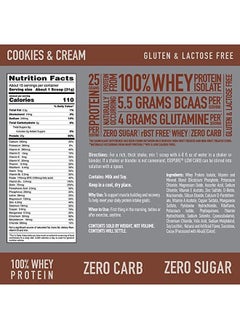 Isopure Zero Carb Whey Protein Isolate Powder with Vitamin C & Zinc for Immune Support, 25g Protein, & Keto Friendly -  Cookies & Cream, 1 Lb , 15 Servings (454 G)  - Image 3