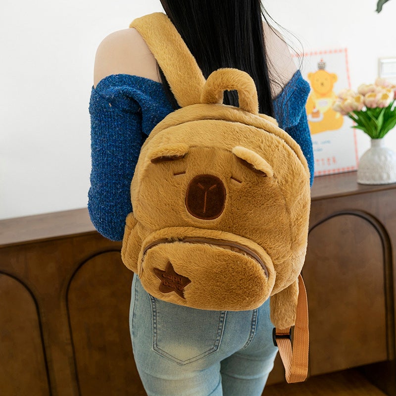New Capibara Capybara Plush Cartoon Backpack Pendant Accessory Girly Heart Storage Bag Birthday Gift - Image 3