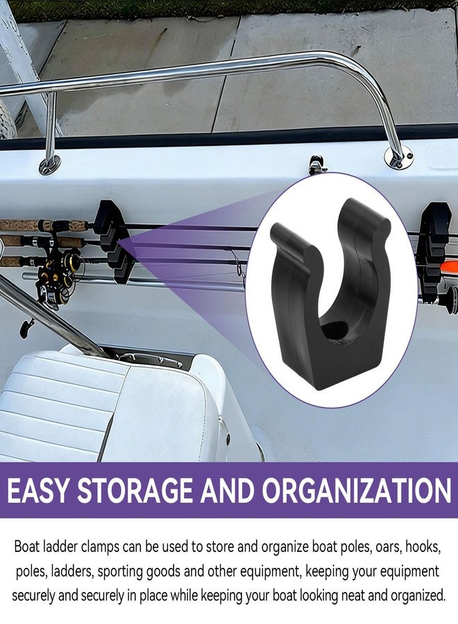 KEYDINHT Boat Ladder Pole Clips, 1" Black Boat Ladder Clamp Holder Bracket | Marine Ladder Pole Storage Clips | Versatile Hook Holder Clips Mounting Hardware | Ideal for Boats, Yachts, Rvs, Marine Use, 4pcs - Image 3