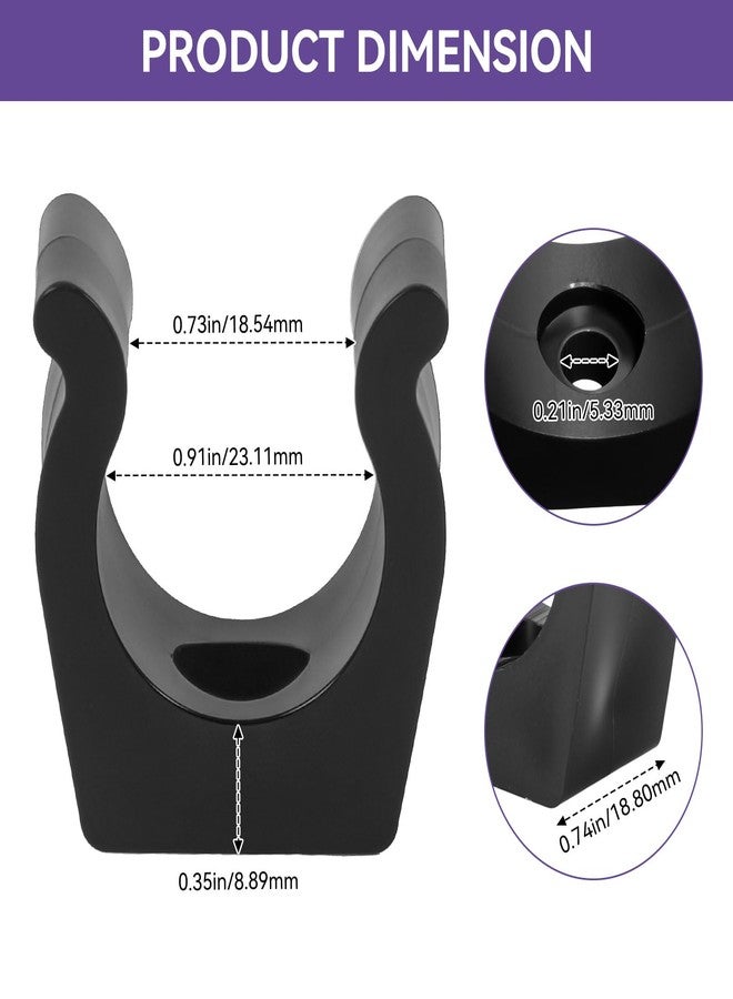 KEYDINHT Boat Ladder Pole Clips, 1" Black Boat Ladder Clamp Holder Bracket | Marine Ladder Pole Storage Clips | Versatile Hook Holder Clips Mounting Hardware | Ideal for Boats, Yachts, Rvs, Marine Use, 4pcs - Image 5