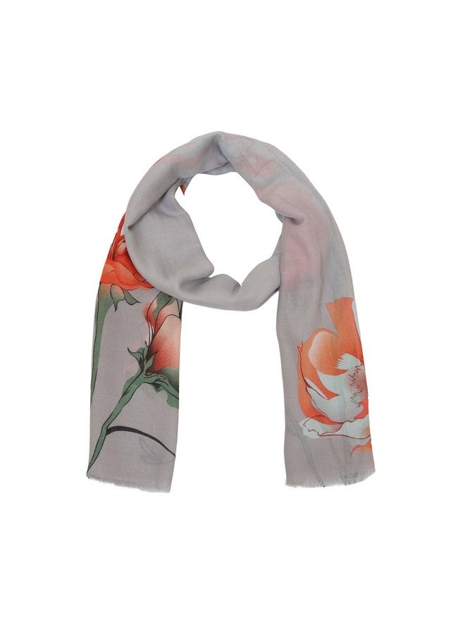 FabSeasons FabSeasons Viscose Colorful Floral Printed Soft Scarf/Scarves, Shawl and Stoles for Women, Size - 80 * 180 cms - Image 3