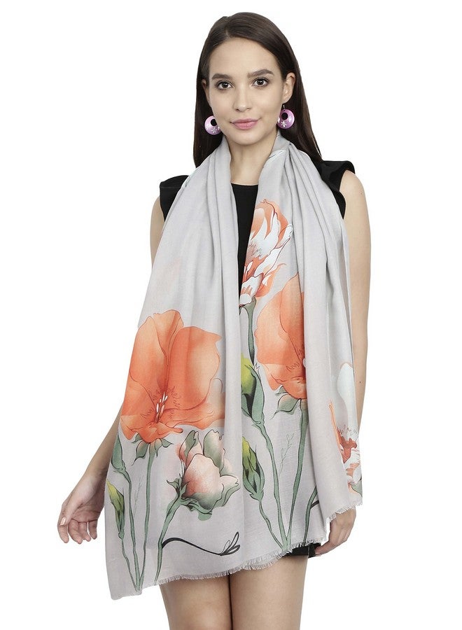 FabSeasons FabSeasons Viscose Colorful Floral Printed Soft Scarf/Scarves, Shawl and Stoles for Women, Size - 80 * 180 cms - Image 1