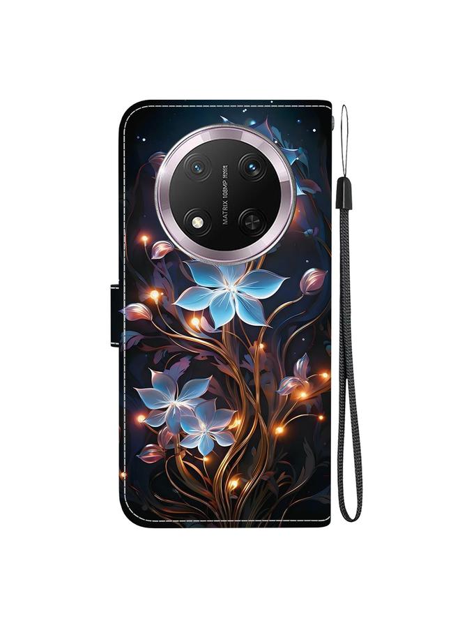 جرين تايجر جراب هاتف Honor X9c من الجلد برسومات ملونة وملمس كريستالي - Image 3