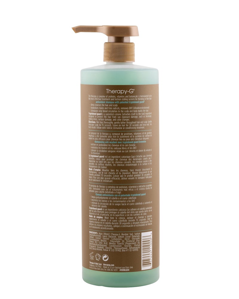 Therapy-G Antioxidant Shampoo (Liter 33.8oz) for fine, thinning hair and anti hair loss. Protects hair color and prevents damage and helps inhibit DHT and stimulate renewed growth shampoo.. - Image 4