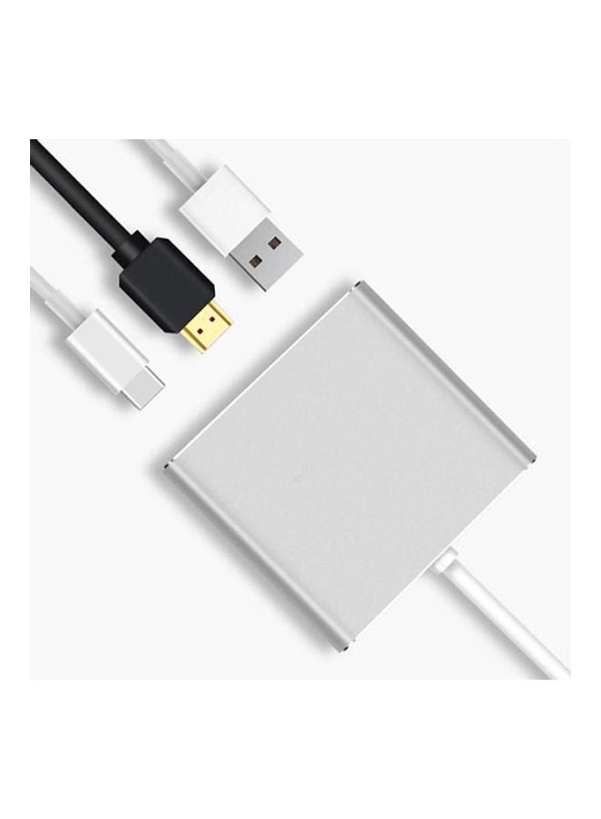 Loquat USB Type-C HDMI Cable Adapter 4K Ultra HD C for MacBook Samsung Galaxy S8 Huawei Mate 10 Pro Nintendo Switch USB-C Silver - Image 3