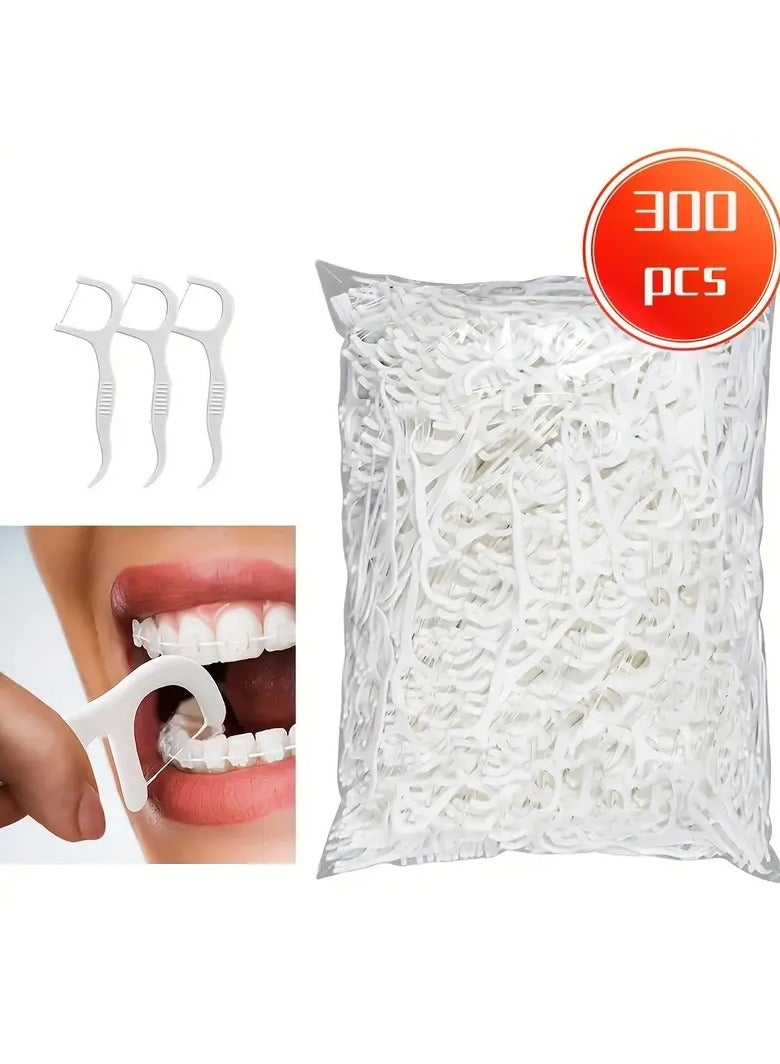 Rozino 300pcs Dental Floss Picks for Deep Cleaning - Hygienic, Disposable & Portable for Daily Oral Care & Travel - Image 1