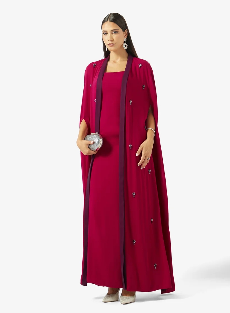 Akadia Fashion  TWO TONE ABAYA CREPE DRESS for Women | Best Price UAE