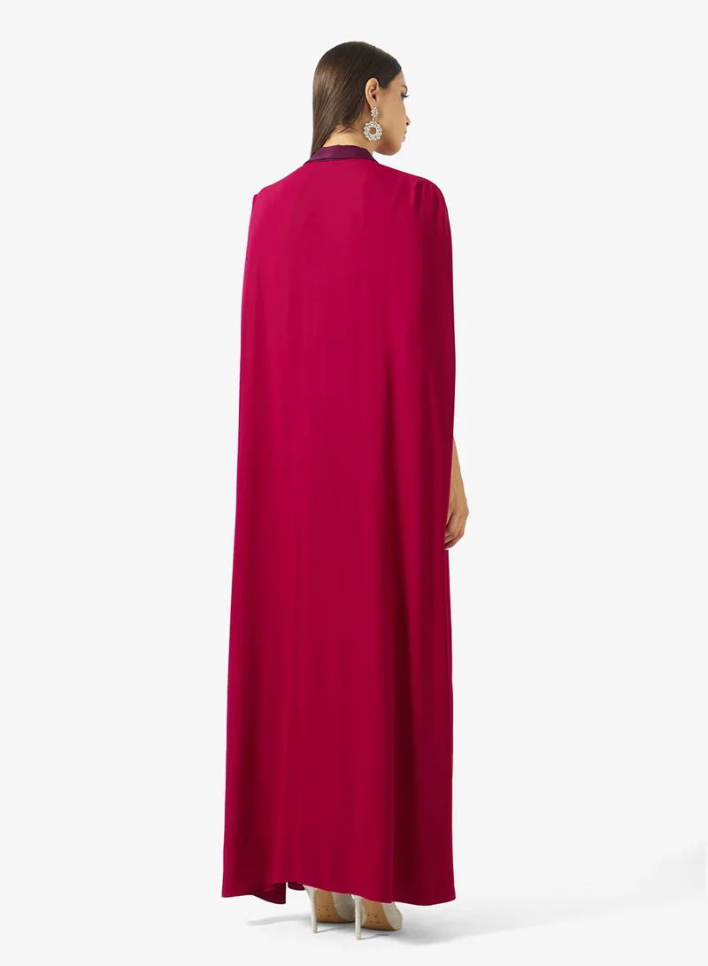 Akadia Fashion  TWO TONE ABAYA CREPE DRESS for Women | Best Price UAE