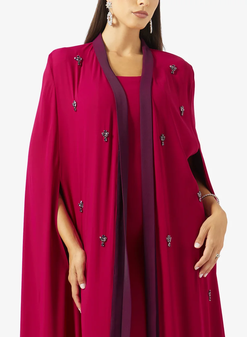 Akadia Fashion  TWO TONE ABAYA CREPE DRESS for Women | Best Price UAE
