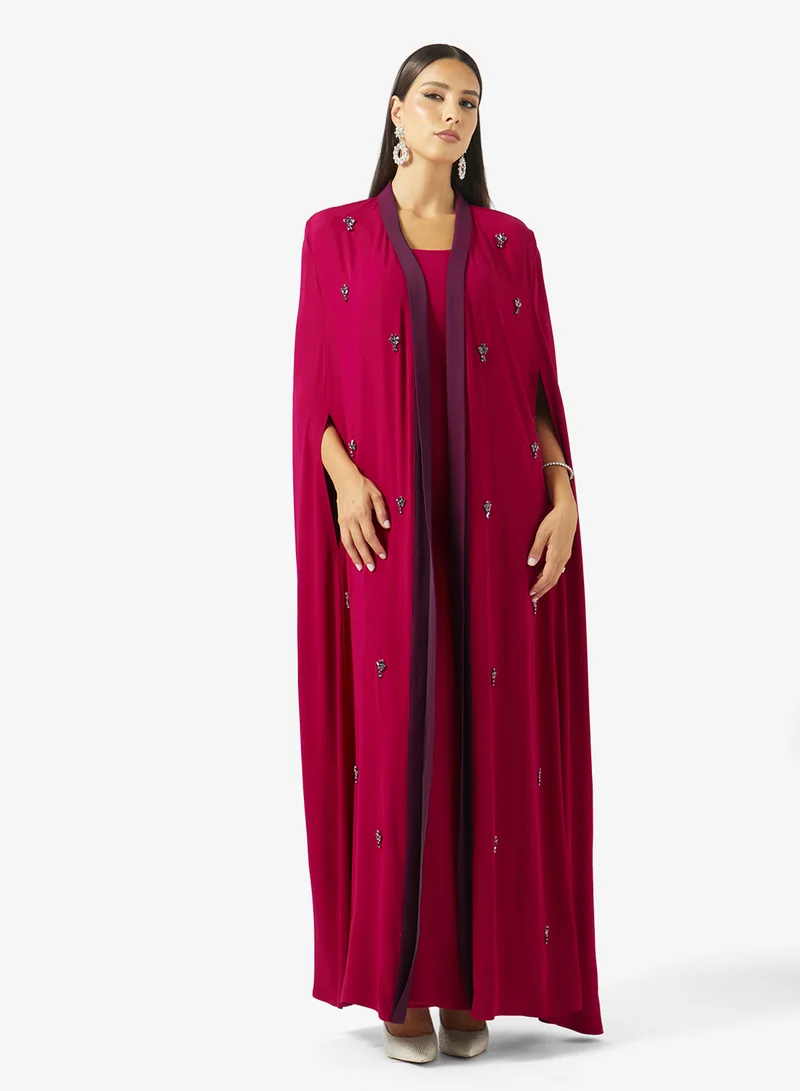 TWO TONE ABAYA CREPE DRESS
