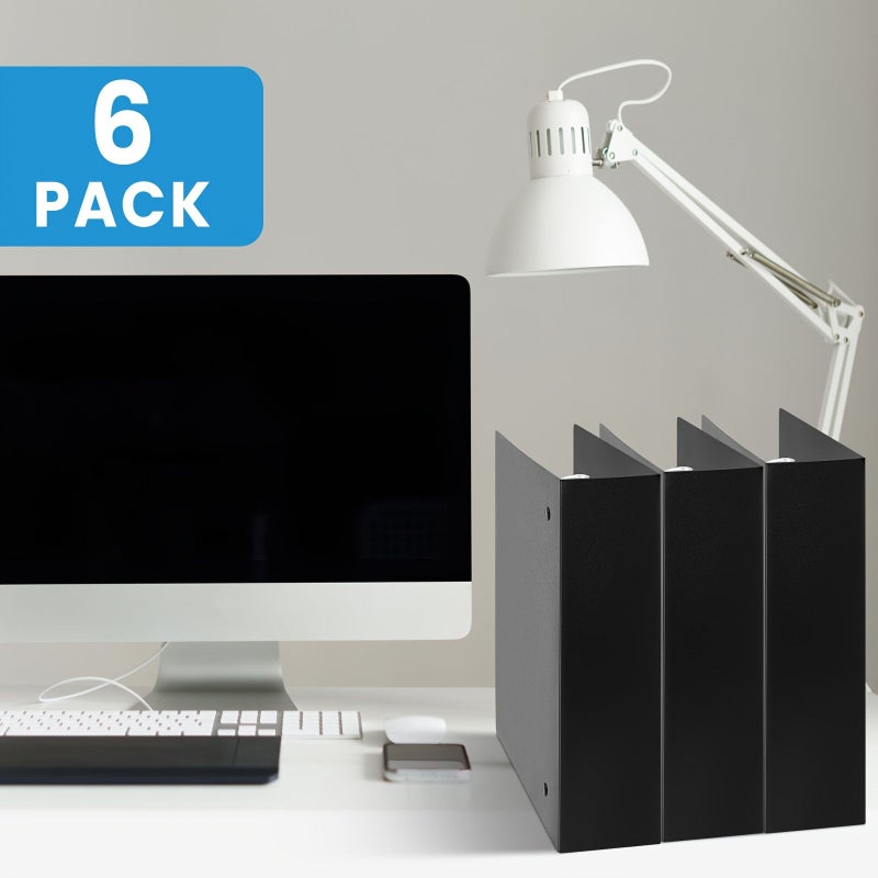 6 Pack Small 3 Ring Binders 5.5 x 8.5 Inch 2 Ring Black Flexible Hold 375 Sheets - Image 5
