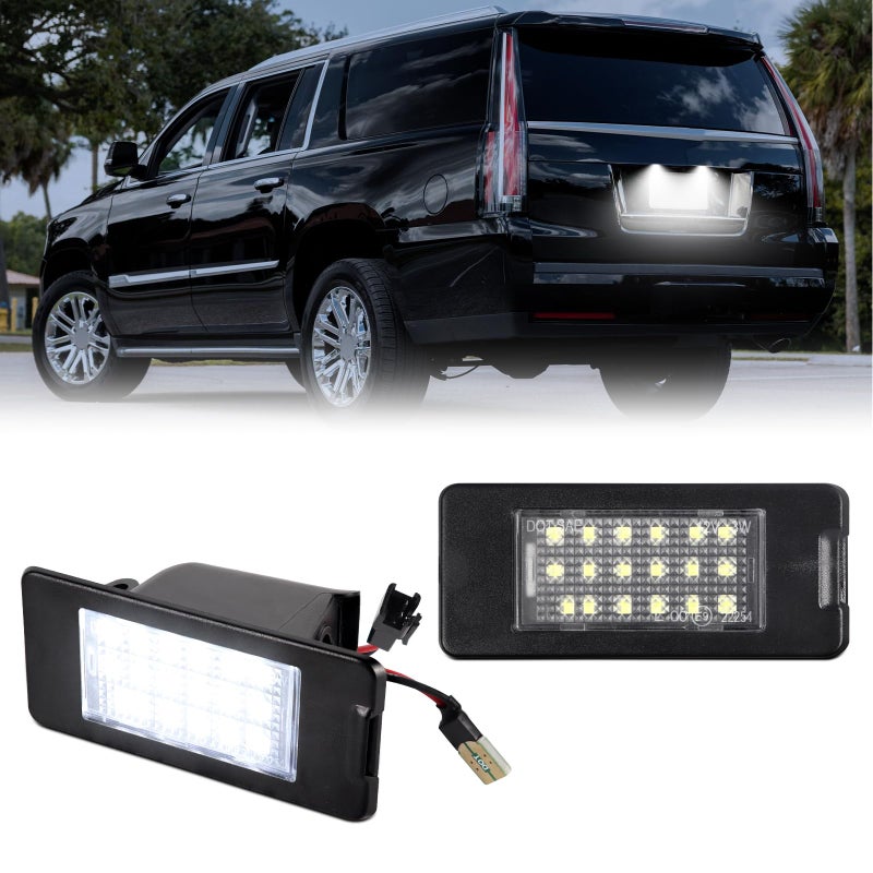 LED License Plate Lights Tag Lamp Assembly Replacement For 20152020 Chevy Tahoe Suburban GMC Yukon XL Cadillac Escalade ESV With Error Free Resistors