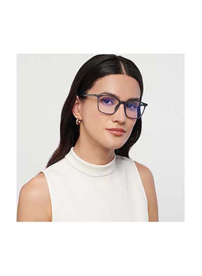 لينسكارت بلو نظارة طبية للكمبيوتر بعدسات بدون درجة وبإطارٍ كامل وبتصميم لامتصاص الأشعة الزرقاء ومضادة للتوهج مربعة الشكل طراز LB E13526 - مقاس 51 مم - رمادية اللون - Image 4