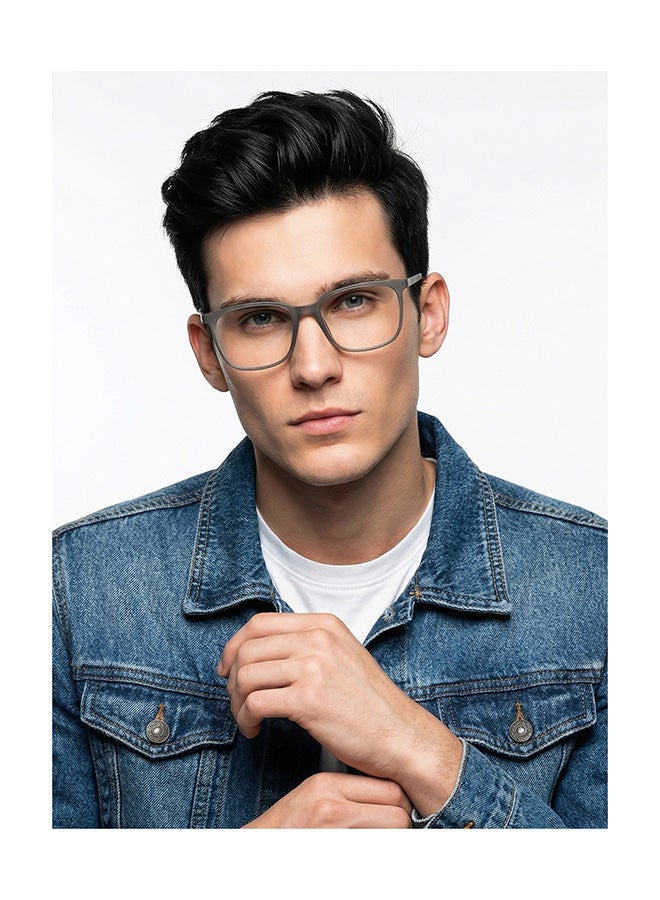 Lenskart Blu Unisex Zero Power Full Rim Bluecut & Antiglare Square Shape Computer Eyeglasses LB E13526 - 51mm - Grey - Image 3