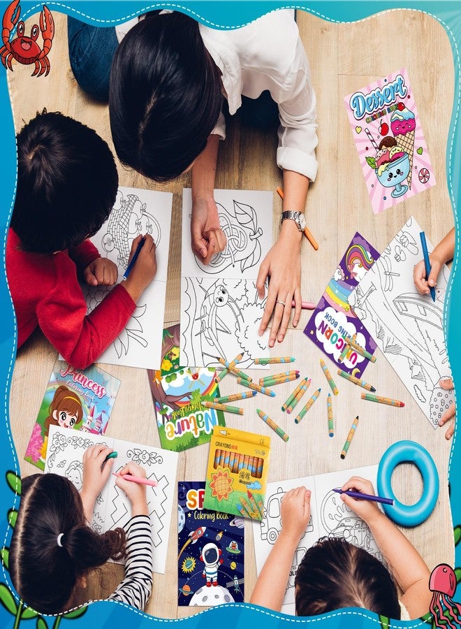 Spakon 144 Pcs Coloring Book with Crayon for Kids Bulk Dinosaur Animal Unicorn Space Maze Mini Coloring Book for Kids Toddler Ages 3-10 Birthday Kindergarten Classroom Reward - Image 4