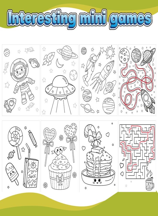 Spakon 144 Pcs Coloring Book with Crayon for Kids Bulk Dinosaur Animal Unicorn Space Maze Mini Coloring Book for Kids Toddler Ages 3-10 Birthday Kindergarten Classroom Reward - Image 5