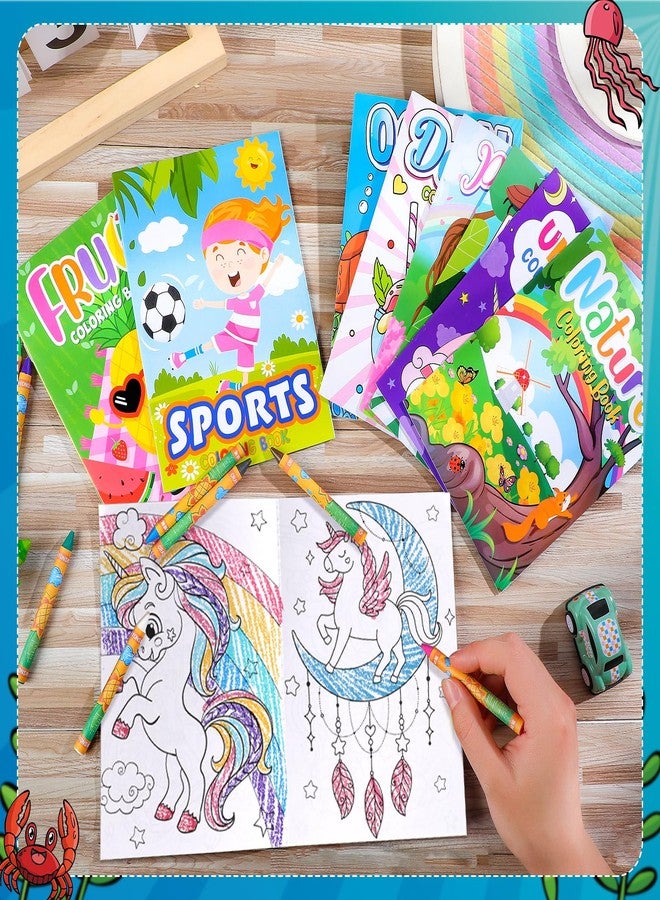 Spakon 144 Pcs Coloring Book with Crayon for Kids Bulk Dinosaur Animal Unicorn Space Maze Mini Coloring Book for Kids Toddler Ages 3-10 Birthday Kindergarten Classroom Reward - Image 2