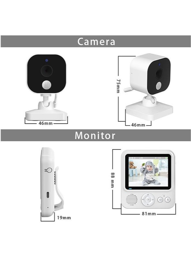 شو وو جهاز مراقبة الطفل مع كاميرا وصوت، جهاز مراقبة الطفل اللاسلكي LCD مع رؤية ليلية، محادثة ثنائية الاتجاه، مربية أمن، رؤية ليلية، درجة حرارة، كاميرا نوم، جهاز مراقبة الطفل مع رؤية ليلية، مراقبة درجة حرارة الغرفة، ميكروفون عالي الحساسية ومكبر صوت مع ضوء ليلي - Image 5