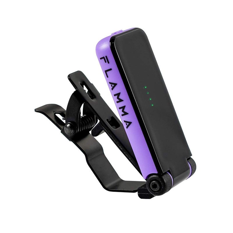 FLAMMA Guitar Tuner Clip On Tuner for Electric Guitar Bass Tuner Ukulele Tuner Power Saving Mode LED Display Metal Clip (Purple) - Image 3