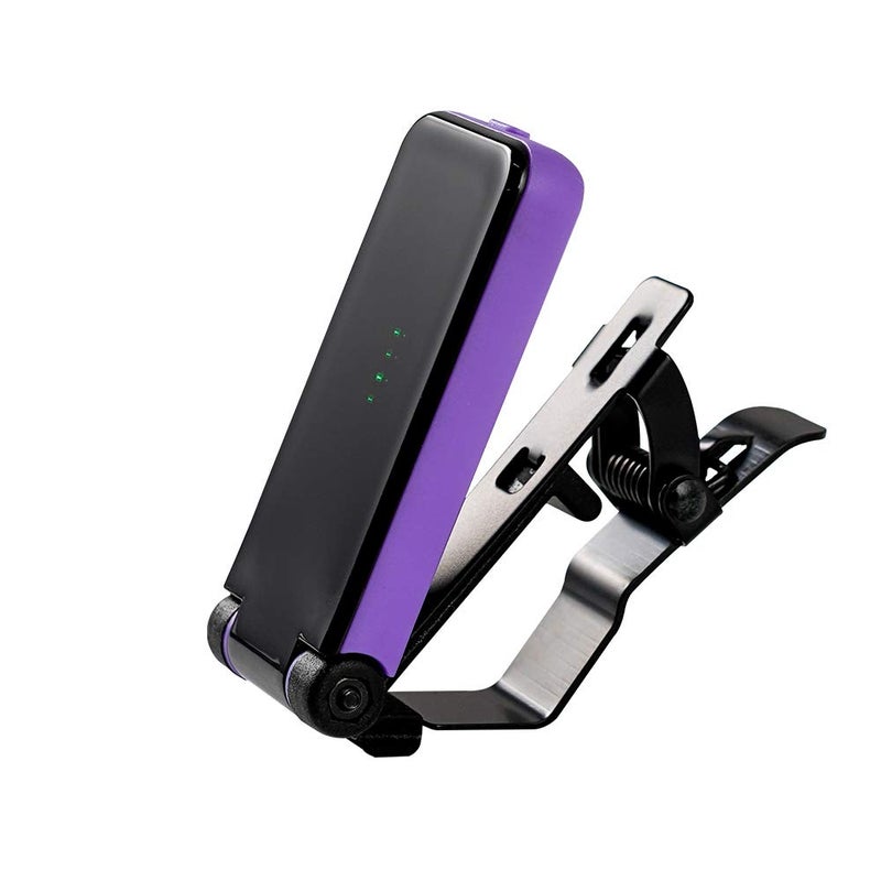 FLAMMA Guitar Tuner Clip On Tuner for Electric Guitar Bass Tuner Ukulele Tuner Power Saving Mode LED Display Metal Clip (Purple) - Image 4